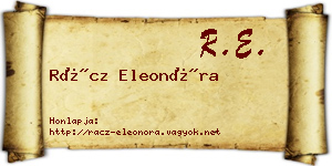 Rácz Eleonóra névjegykártya