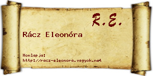 Rácz Eleonóra névjegykártya